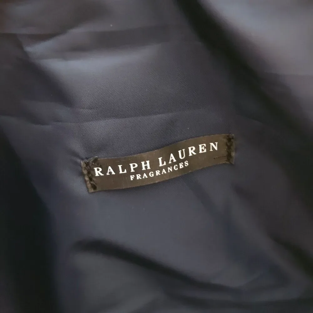 Ralph Lauren Duffle Bag Large Navy Cotton Canvas Weekend Travel Preppy Retro